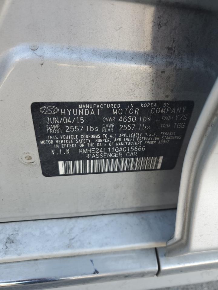 KMHE24L11GA015666 2016 Hyundai Sonata Hybrid