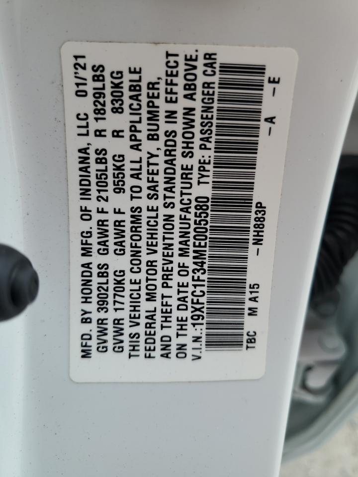 19XFC1F34ME005580 2021 Honda Civic Ex