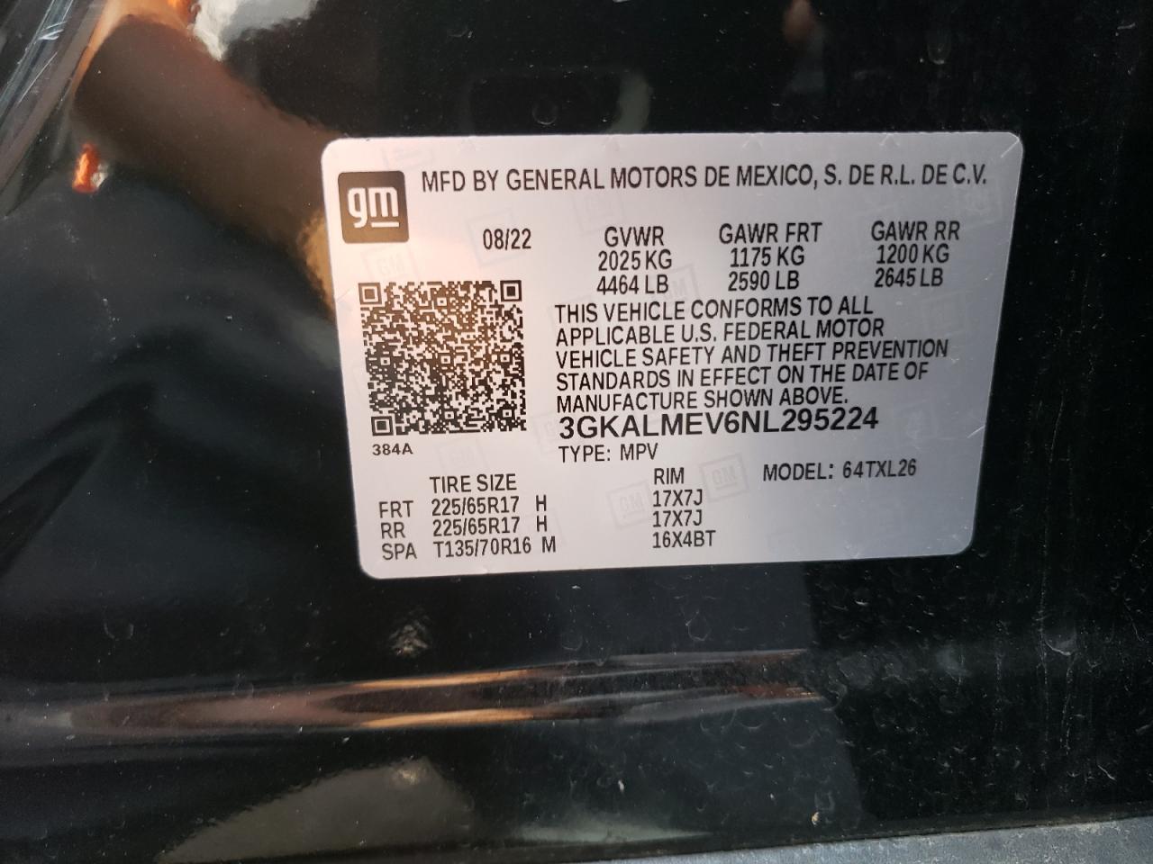 2022 GMC Terrain Sle VIN: 3GKALMEV6NL295224 Lot: 67462034