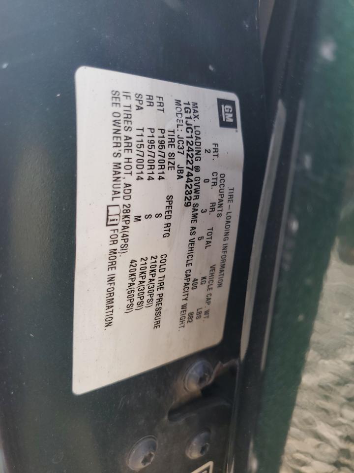 2002 Chevrolet Cavalier VIN: 1G1JC124227442329 Lot: 66091184