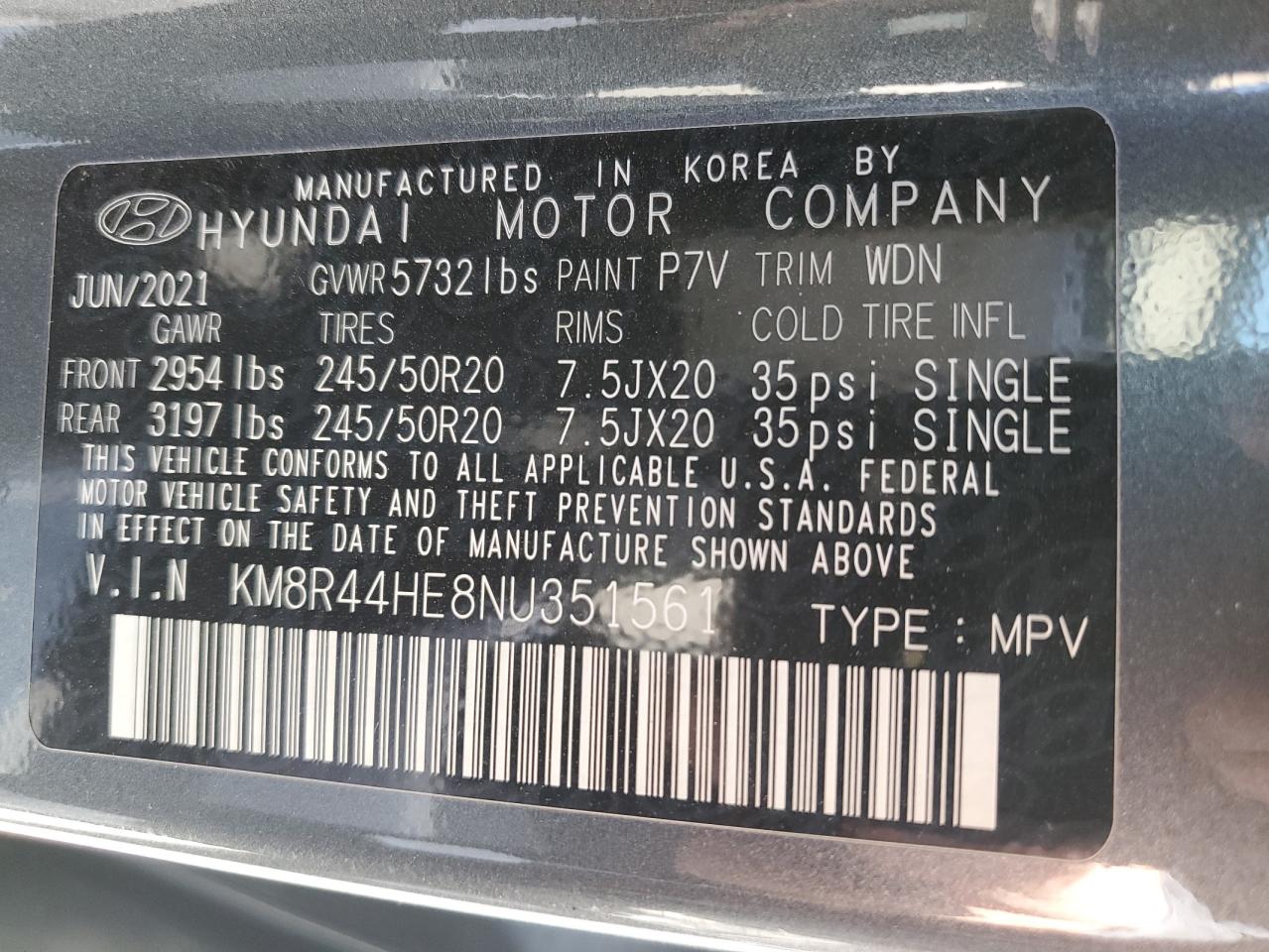 KM8R44HE8NU351561 2022 Hyundai Palisade Sel