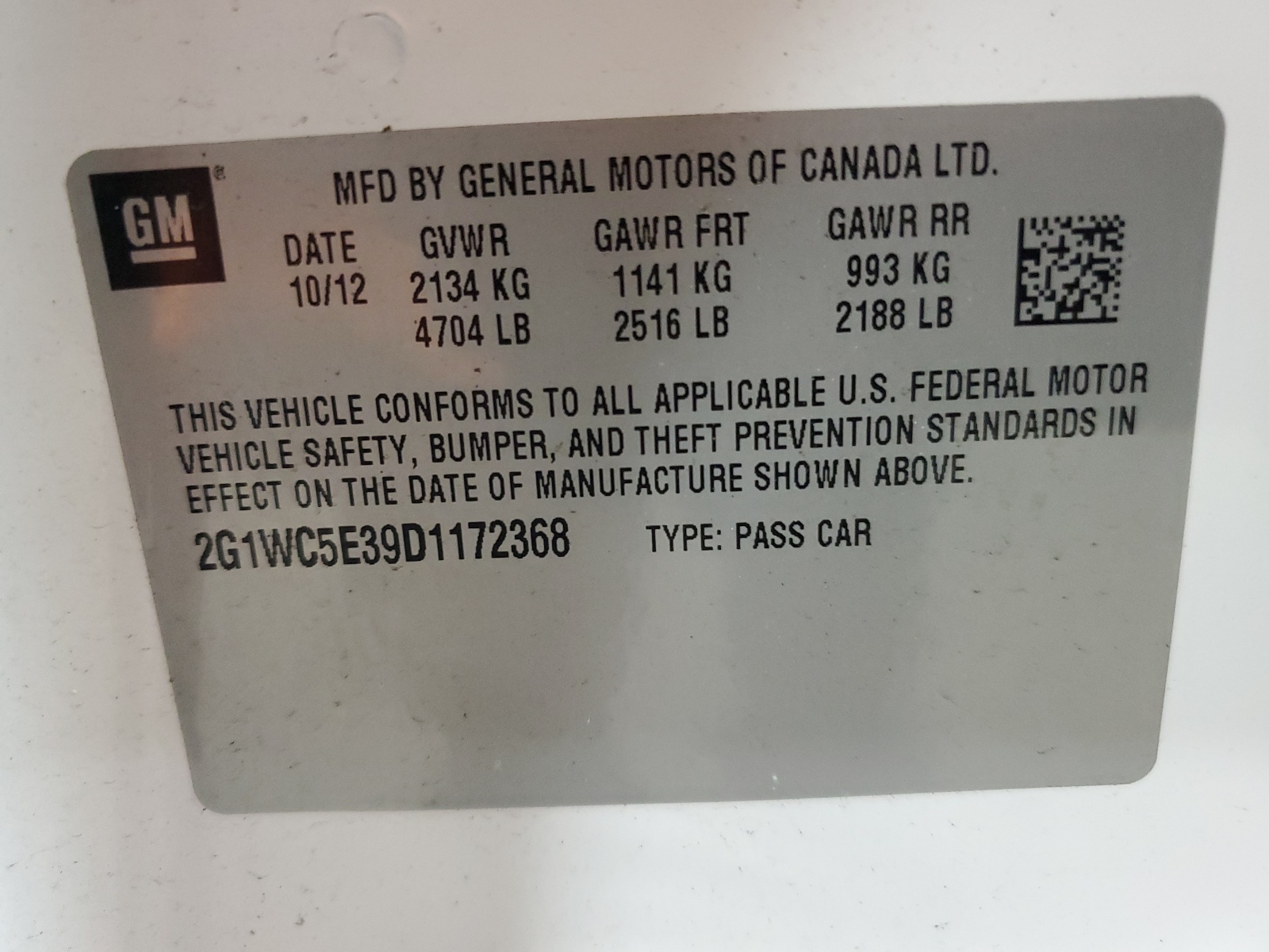 2G1WC5E39D1172368 2013 Chevrolet Impala Ltz