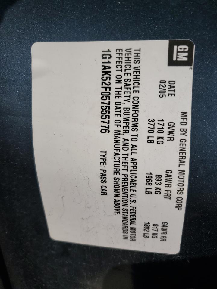 2005 Chevrolet Cobalt VIN: 1G1AK52F057555776 Lot: 67379584