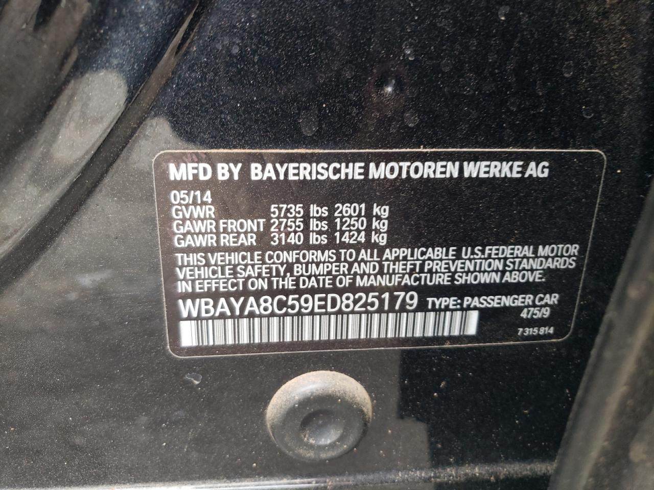 WBAYA8C59ED825179 2014 BMW 750 I