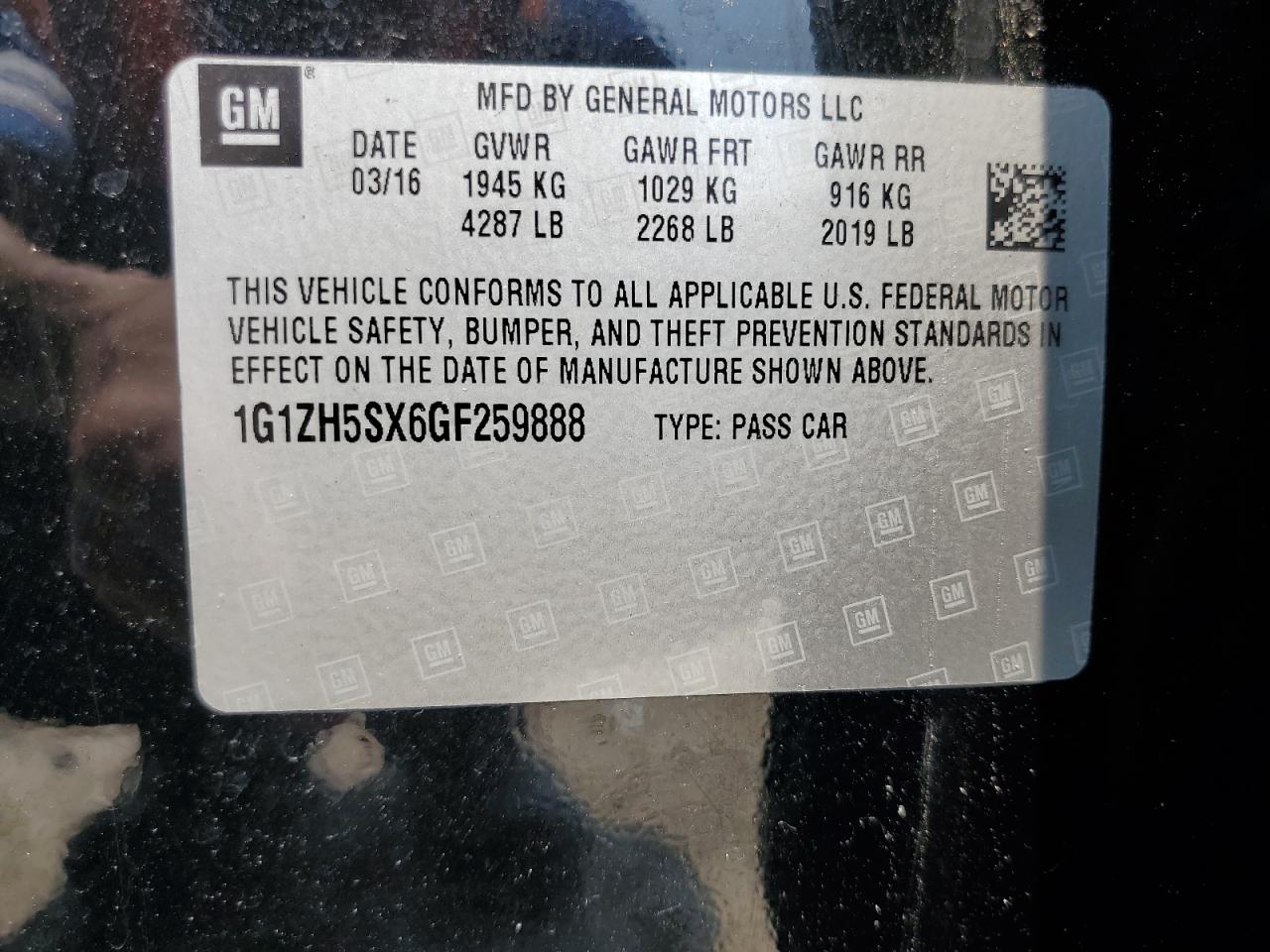 1G1ZH5SX6GF259888 2016 CHEVROLET MALIBU - Image 12