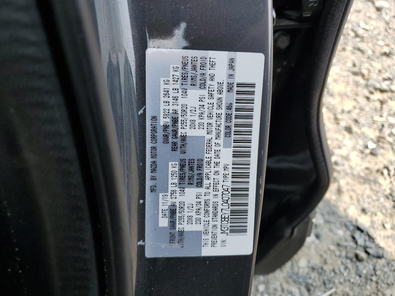 JM3TCBEY7L0407047 2020 Mazda Cx-9 Signature