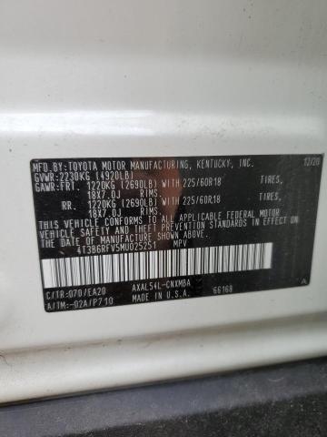 4T3B6RFV5MU025251 Toyota RAV4 XLE P 13