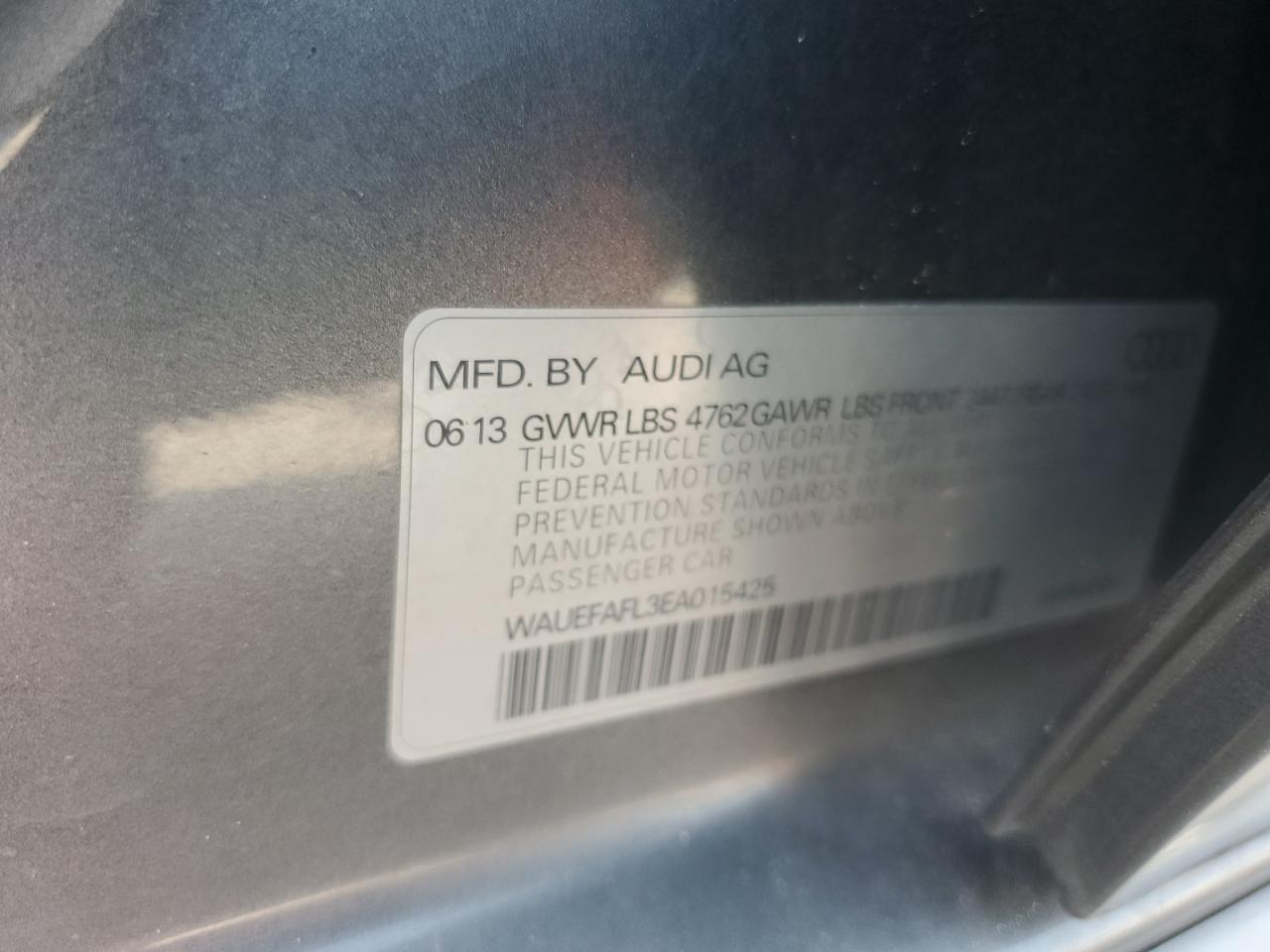 2014 Audi A4 Premium Plus VIN: WAUEFAFL3EA015425 Lot: 65421784