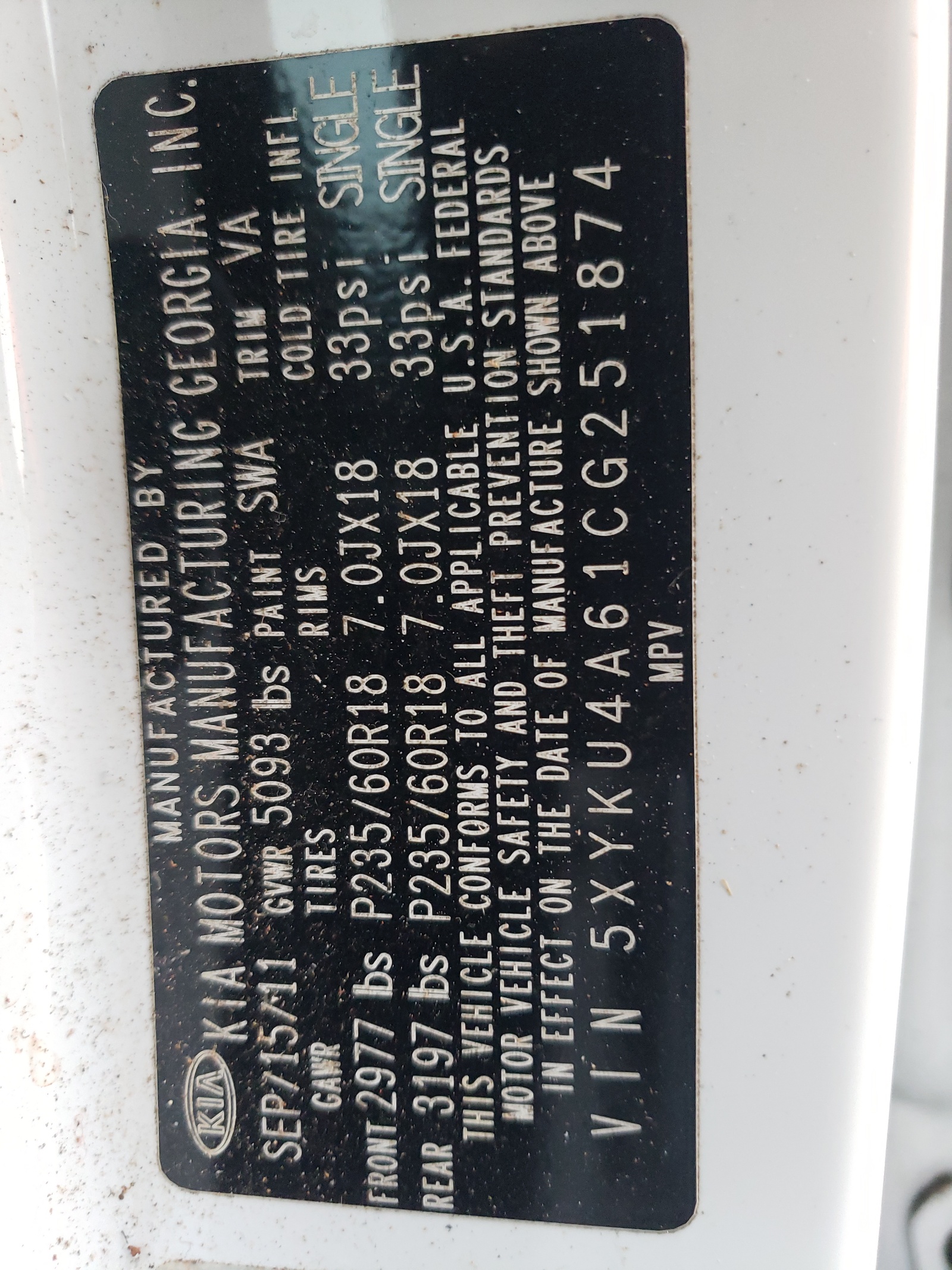 5XYKU4A61CG251874 2012 Kia Sorento Ex