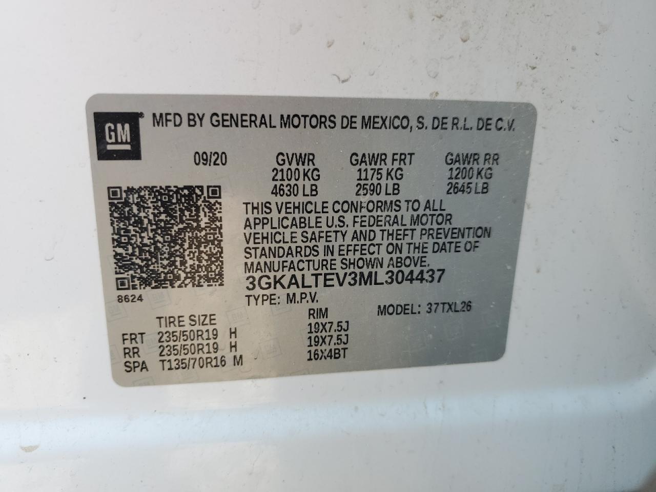 3GKALTEV3ML304437 2021 GMC Terrain Sle