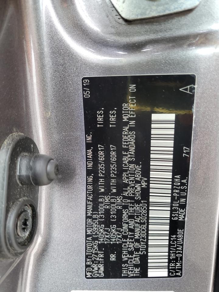 5TDYZ3DC6LS028501 2020 Toyota Sienna Xle