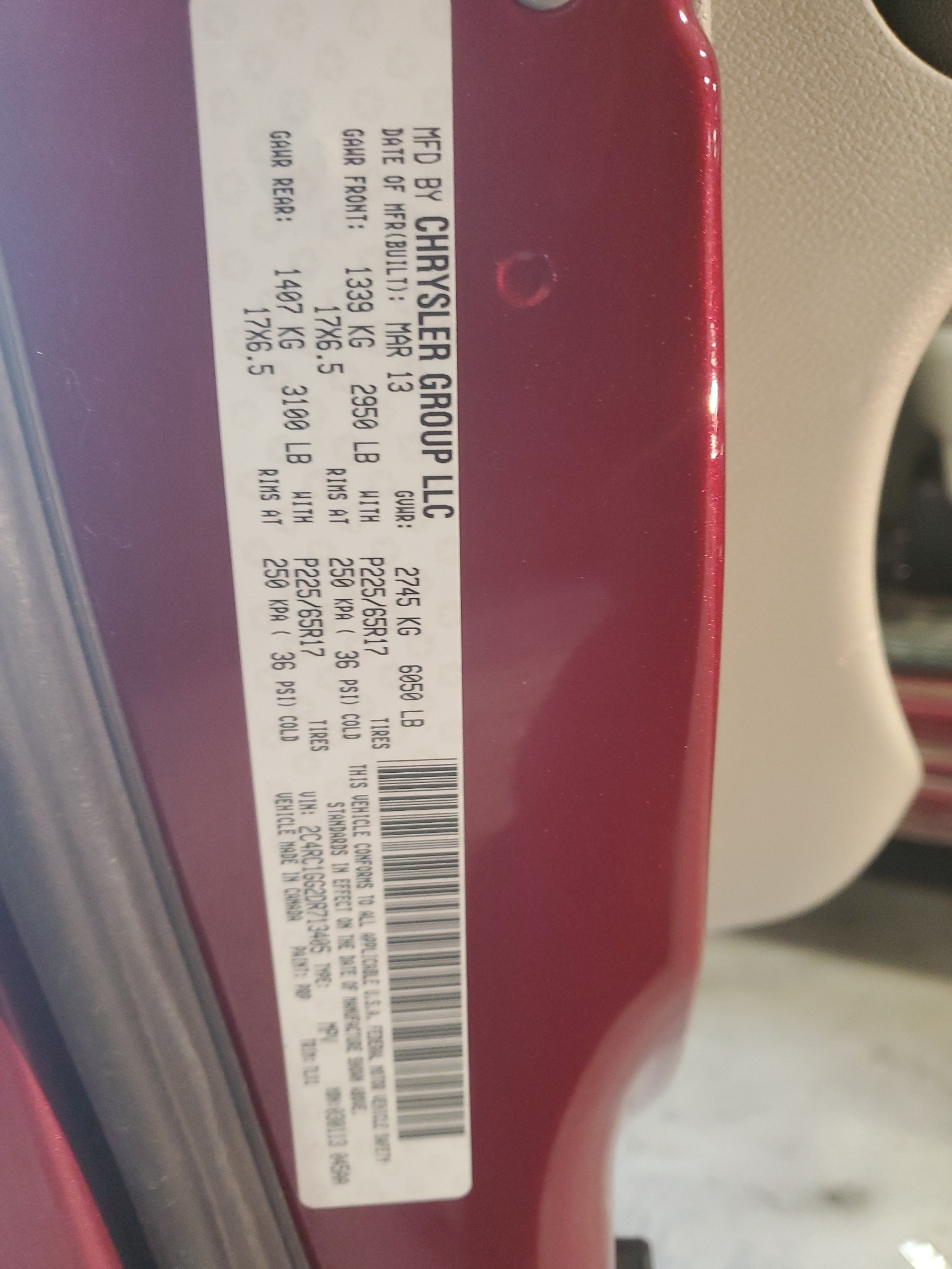 2C4RC1GG2DR713405 2013 Chrysler Town & Country Limited