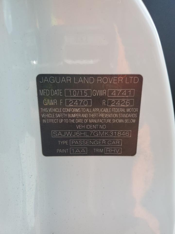 2016 Jaguar F-Type R VIN: SAJWJ6HL7GMK31846 Lot: 66358864