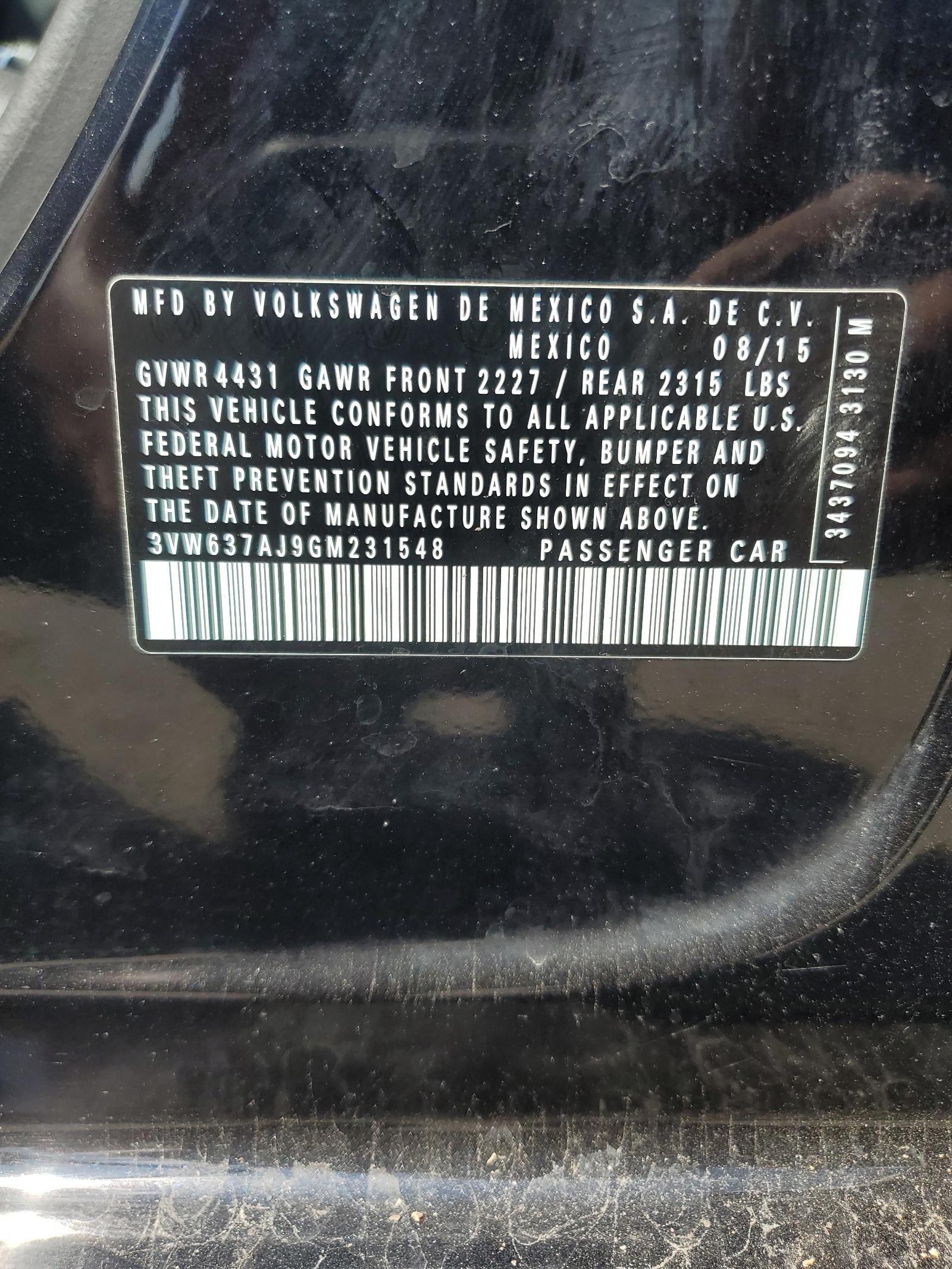 3VW637AJ9GM231548 2016 Volkswagen Jetta Hybrid