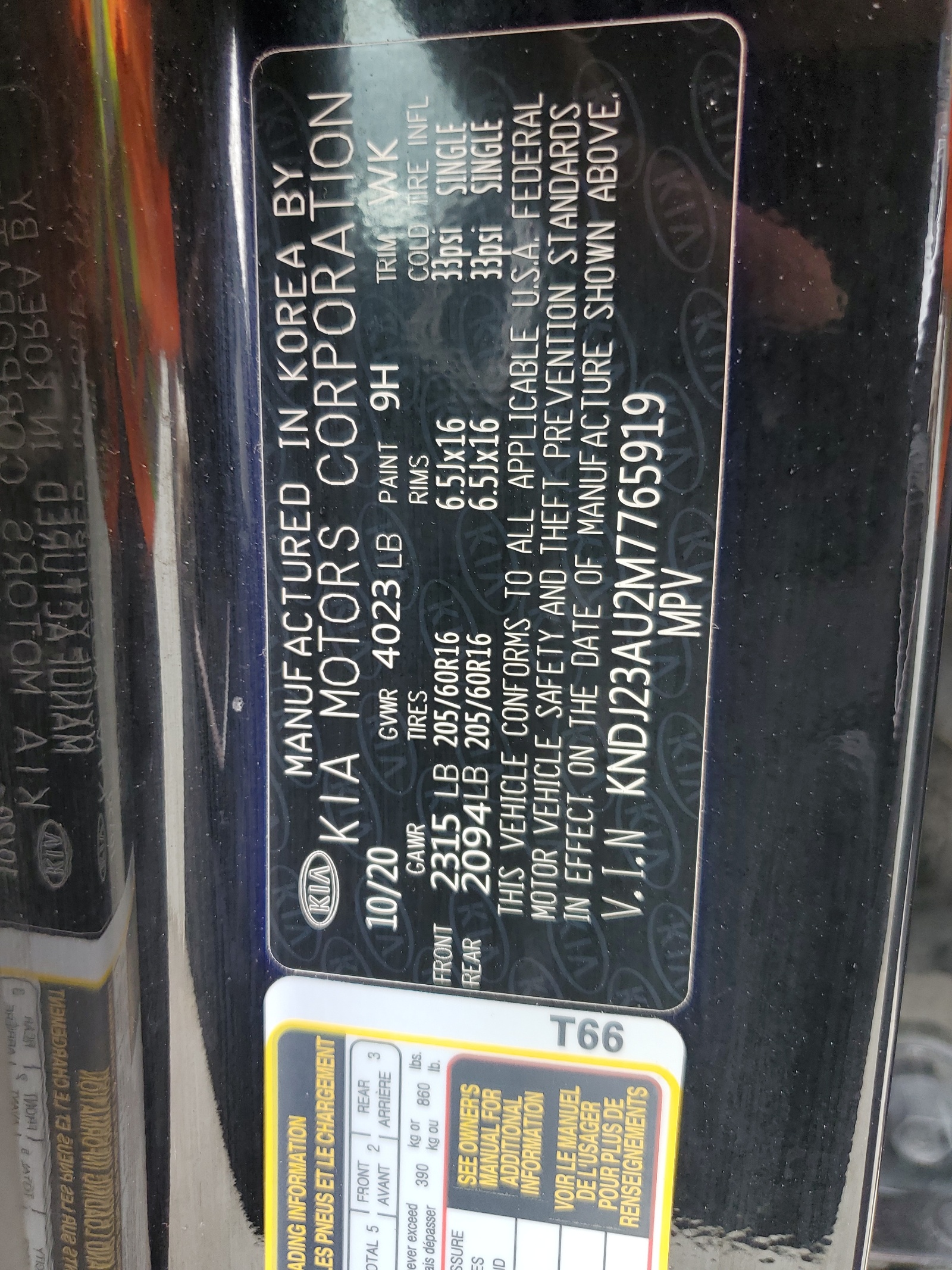 KNDJ23AU2M7765919 2021 Kia Soul Lx