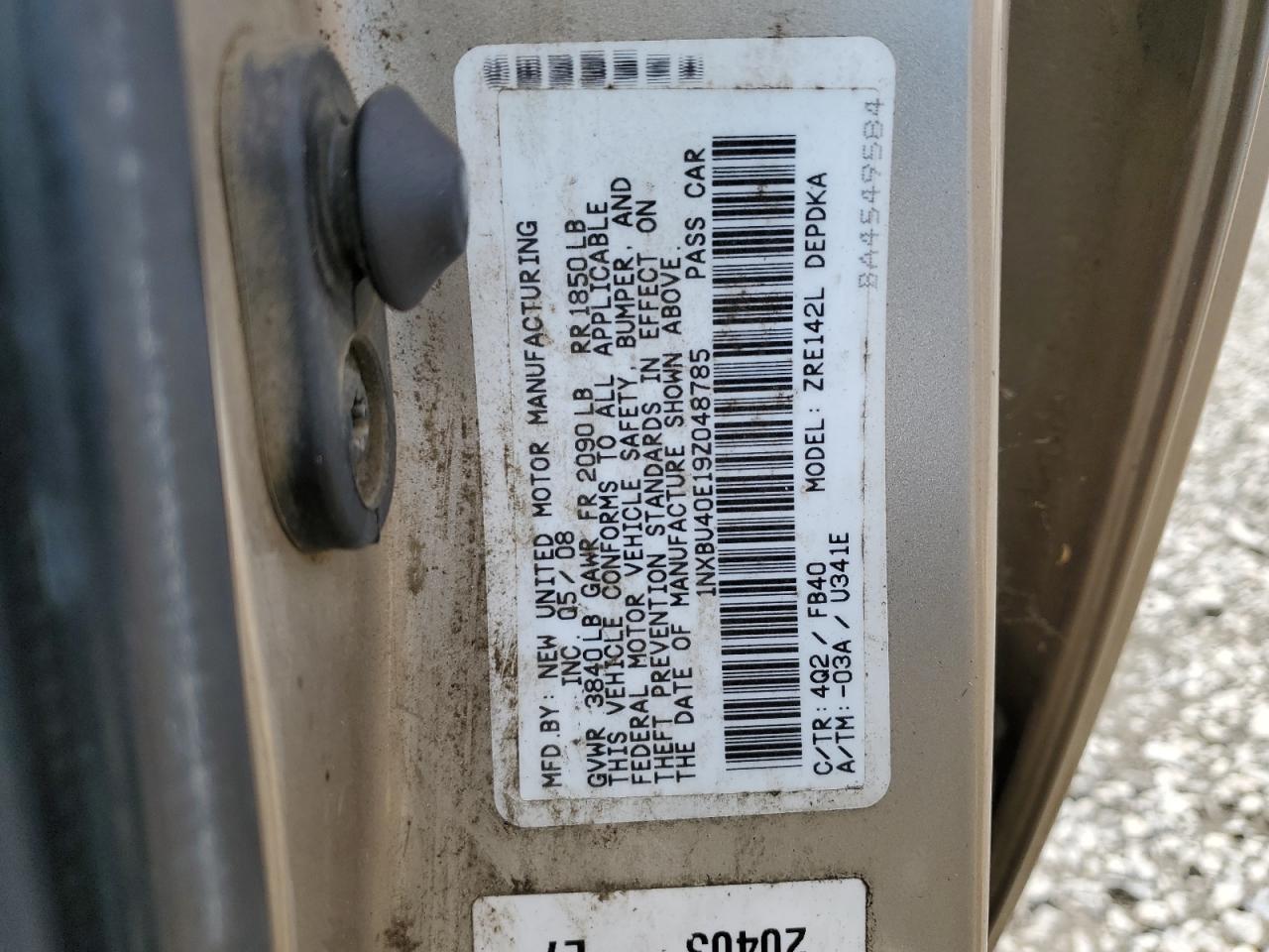 1NXBU40E19Z048785 2009 Toyota Corolla Base