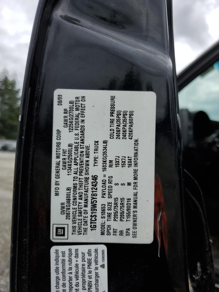 2000 GMC Sonoma VIN: 1GTCS19W5Y8124346 Lot: 68096854