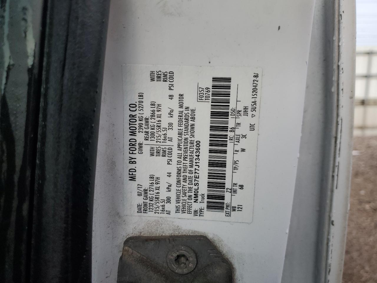 NM0LS7E77J1343600 2018 Ford Transit Connect Xl