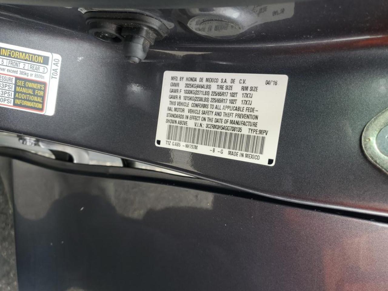 2016 Honda Cr-V Ex VIN: 3CZRM3H54GG708135 Lot: 66618134