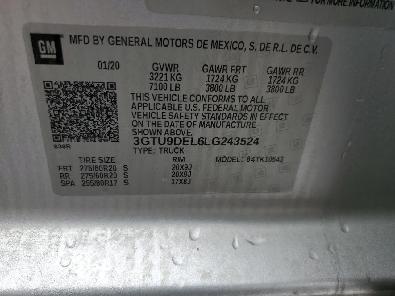 3GTU9DEL6LG243524 2020 GMC Sierra K1500 Slt