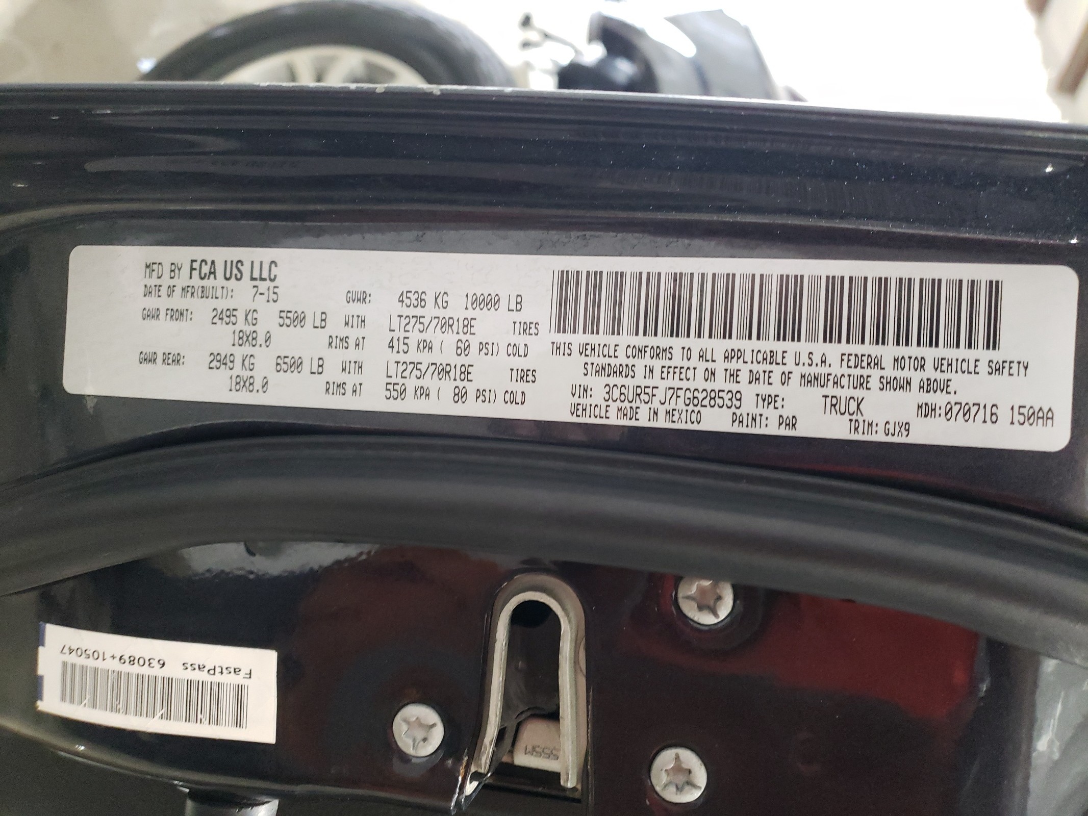 3C6UR5FJ7FG628539 2015 Ram 2500 Laramie