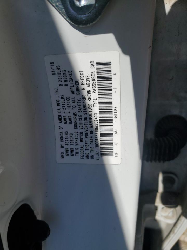 1HGCR2F96GA202433 2016 Honda Accord Exl