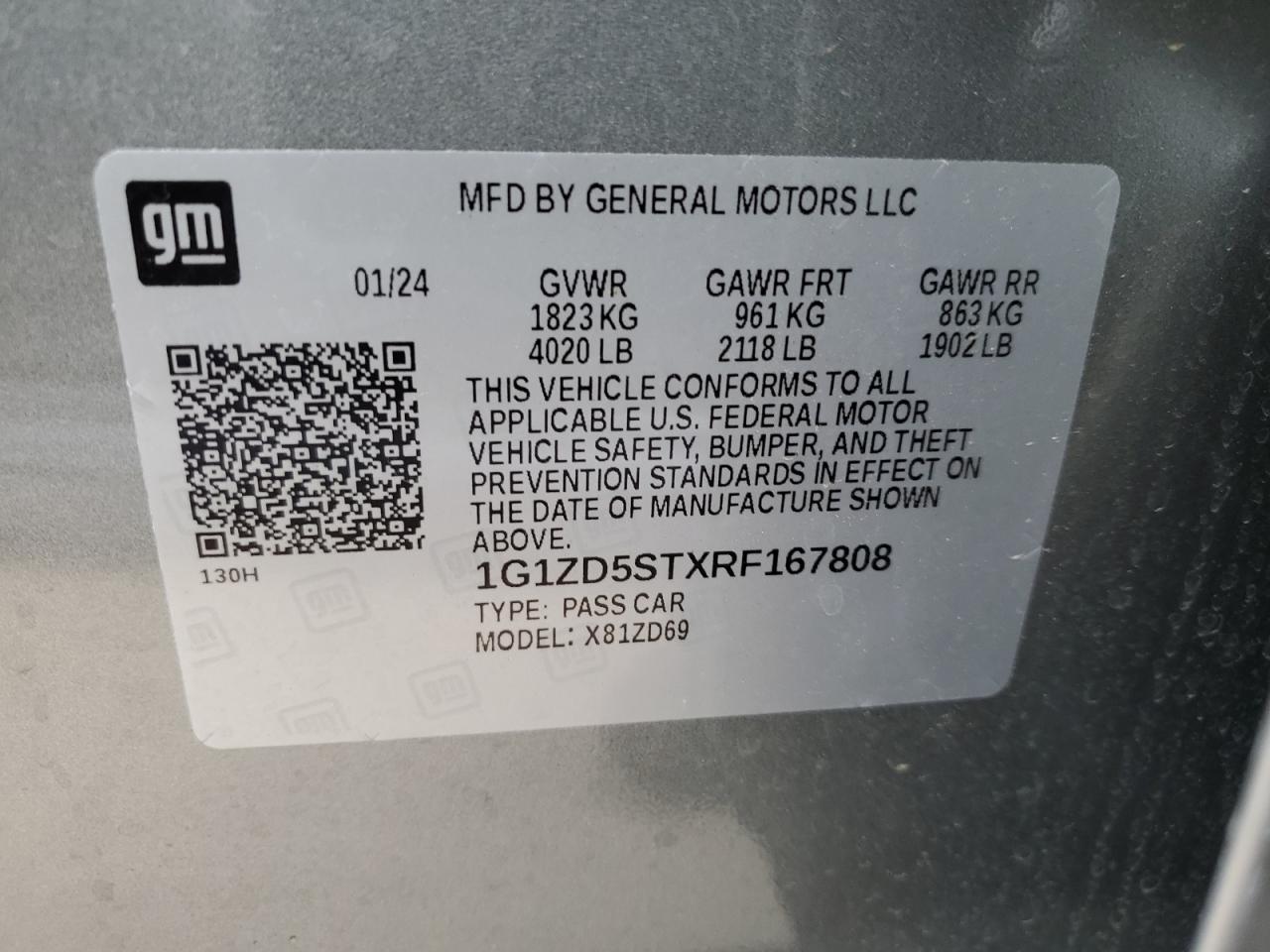 VIN 1G1ZD5STXRF167808 2024 CHEVROLET MALIBU no.13