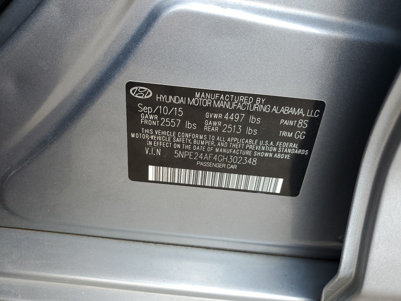 5NPE24AF4GH302348 2016 Hyundai Sonata Se