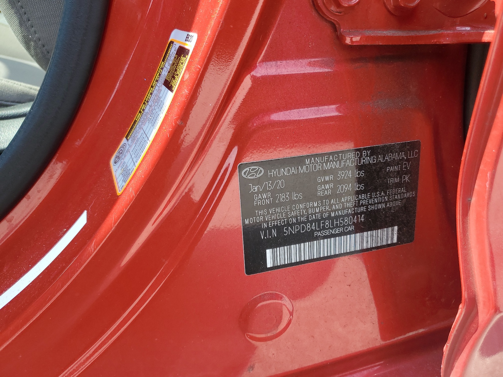 5NPD84LF8LH580414 2020 Hyundai Elantra Sel