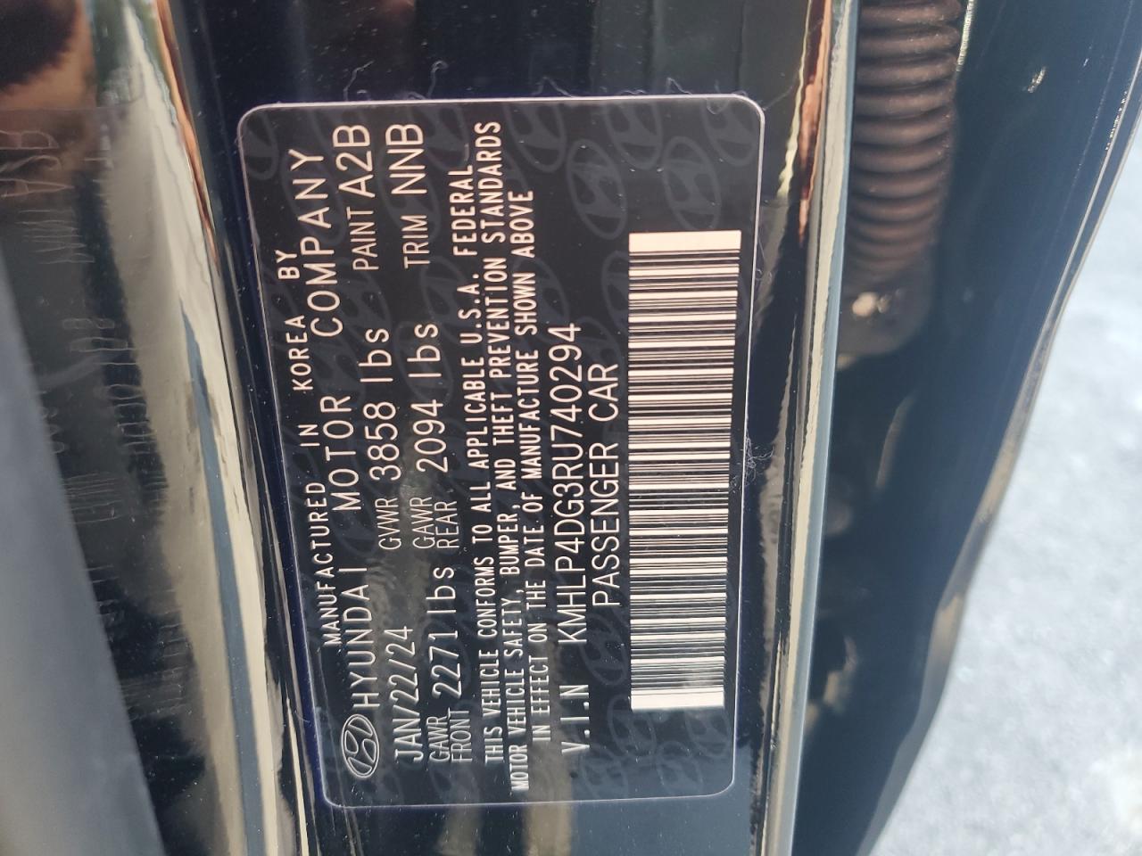 2024 Hyundai Elantra Limited VIN: KMHLP4DG3RU740294 Lot: 69219464