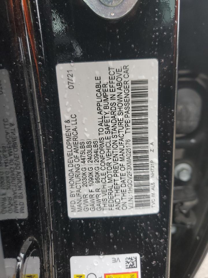 1HGCV2F3XMA025176 2021 Honda Accord Sport