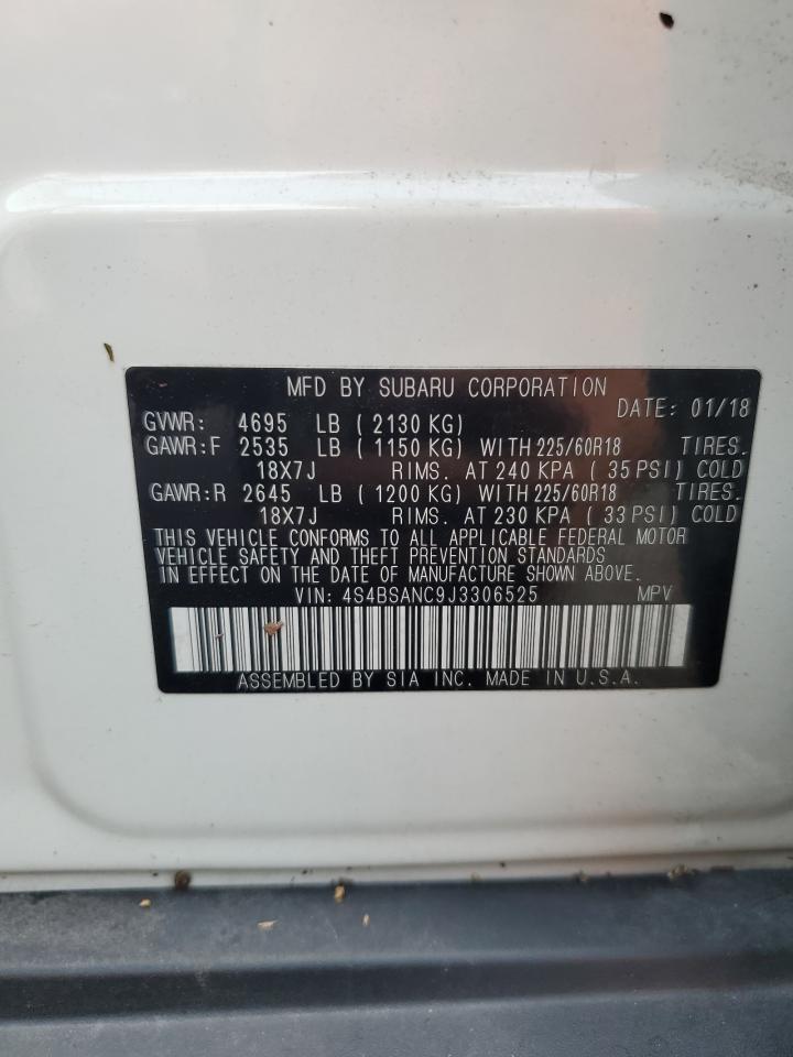 2018 Subaru Outback 2.5I Limited VIN: 4S4BSANC9J3306525 Lot: 66403494
