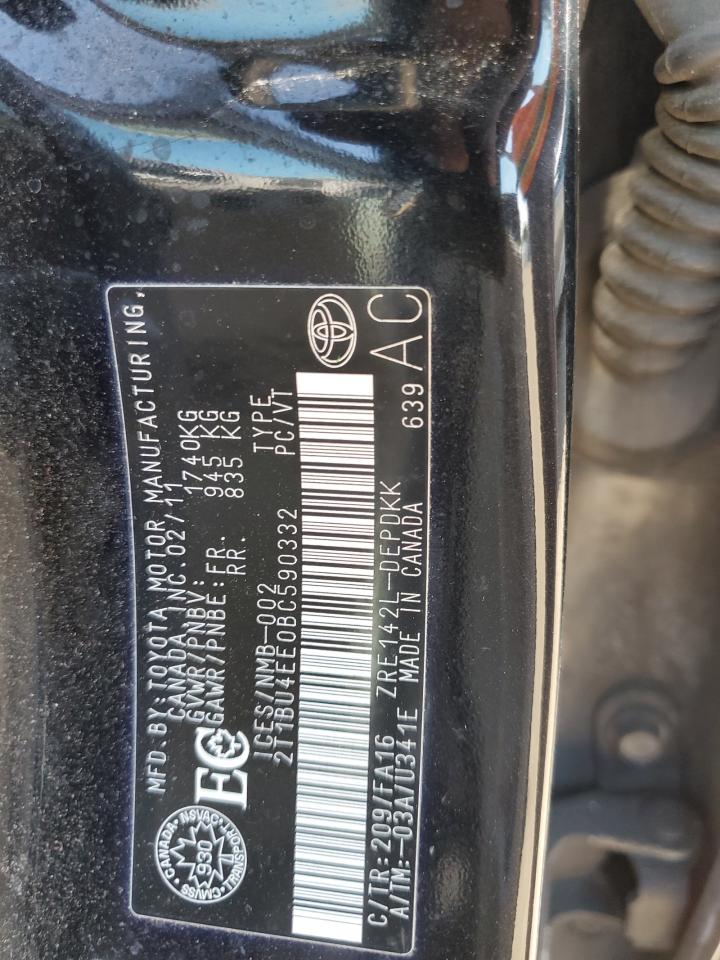 2T1BU4EE0BC590332 2011 Toyota Corolla Base