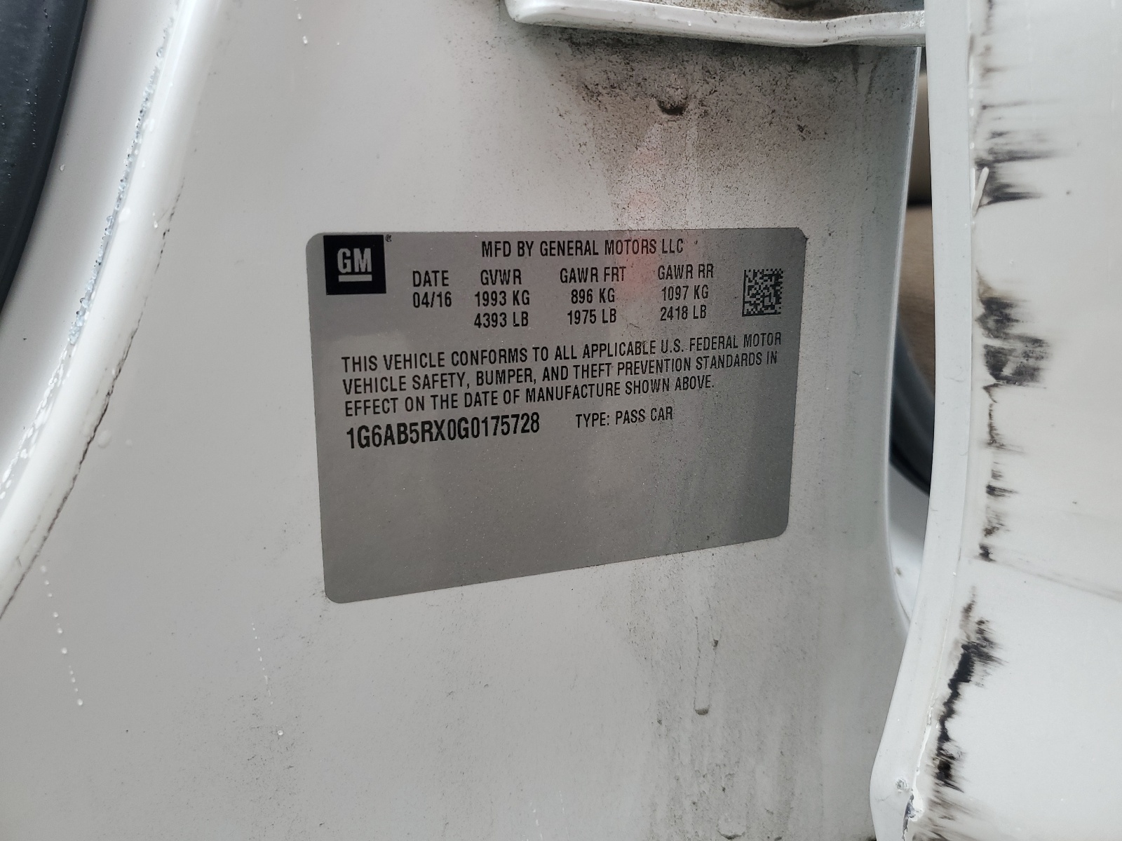 1G6AB5RX0G0175728 2016 Cadillac Ats Luxury