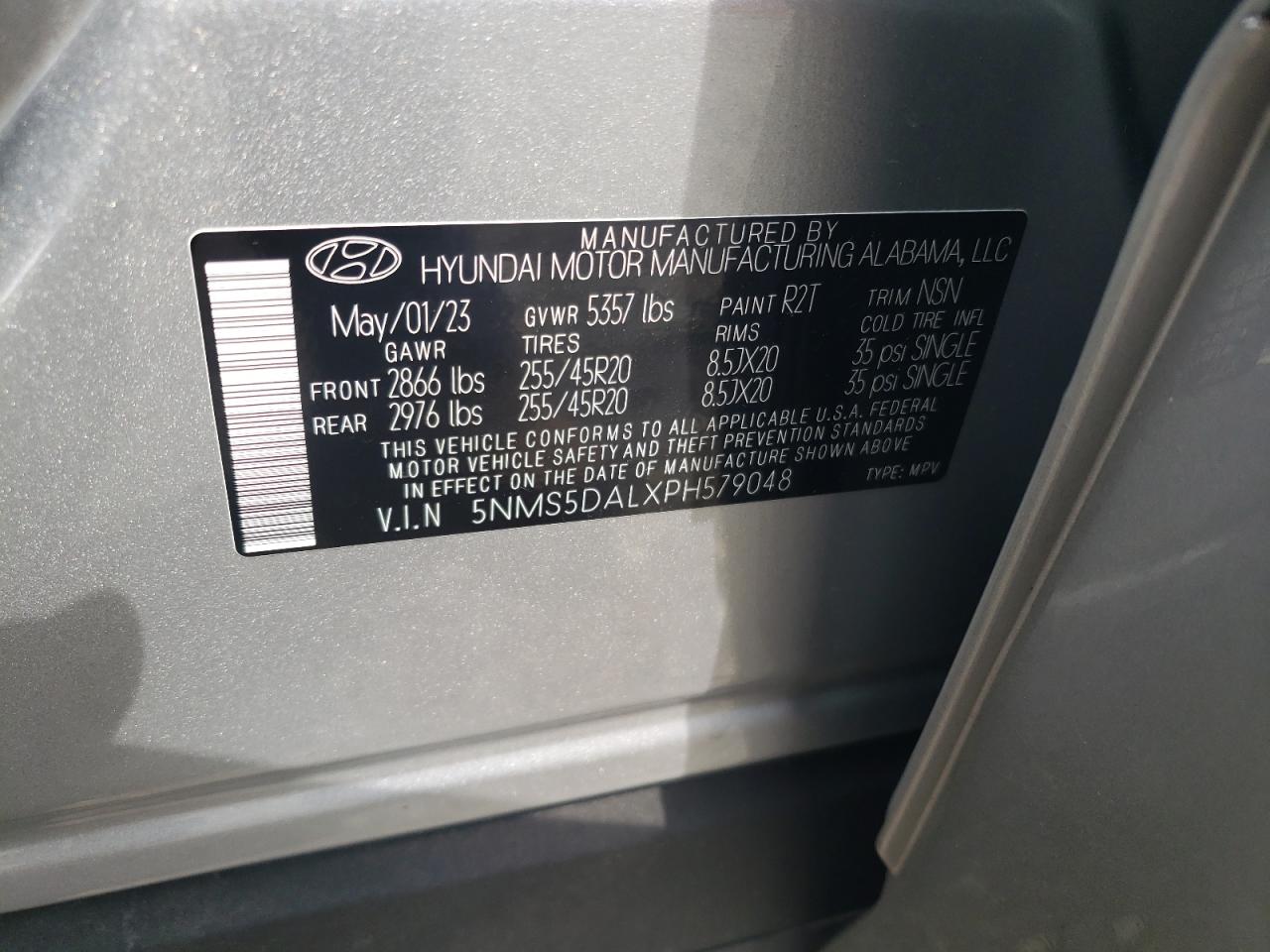 5NMS5DALXPH579048 2023 Hyundai Santa Fe Calligraphy