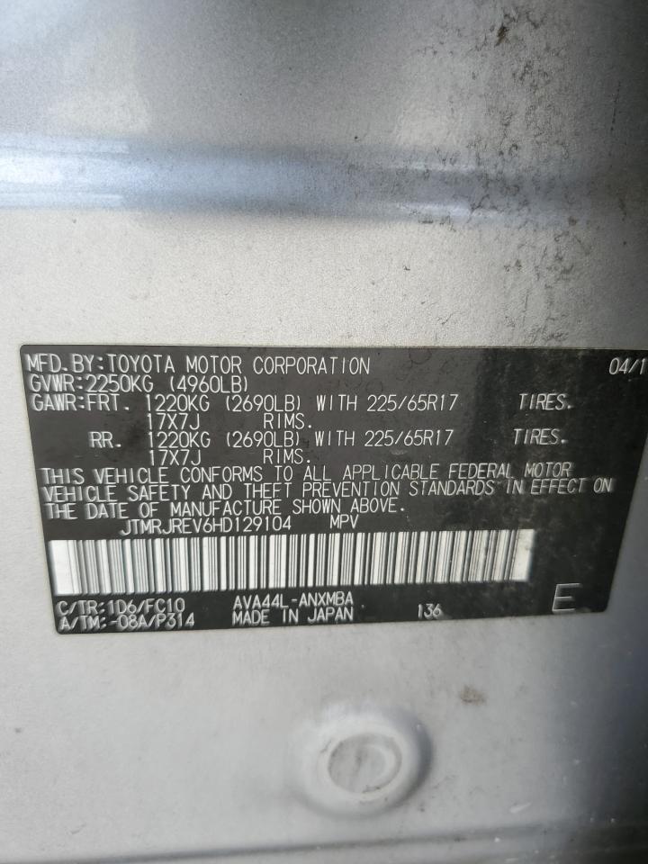 2017 Toyota Rav4 Hv Le VIN: JTMRJREV6HD129104 Lot: 67050094