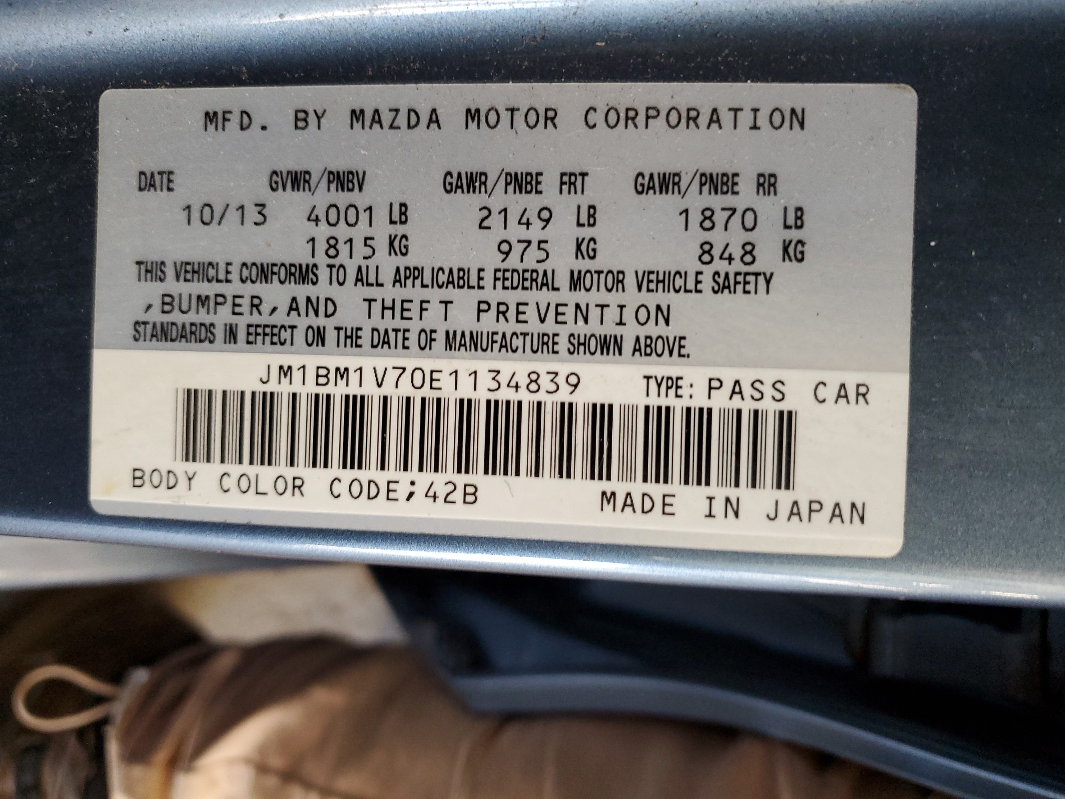 JM1BM1V70E1134839 2014 Mazda 3 Touring