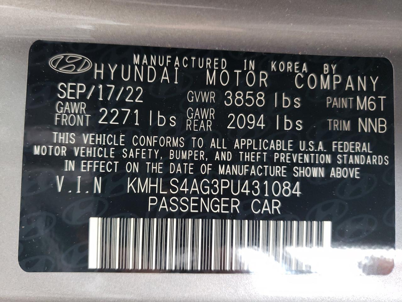 KMHLS4AG3PU431084 2023 HYUNDAI ELANTRA - Image 13