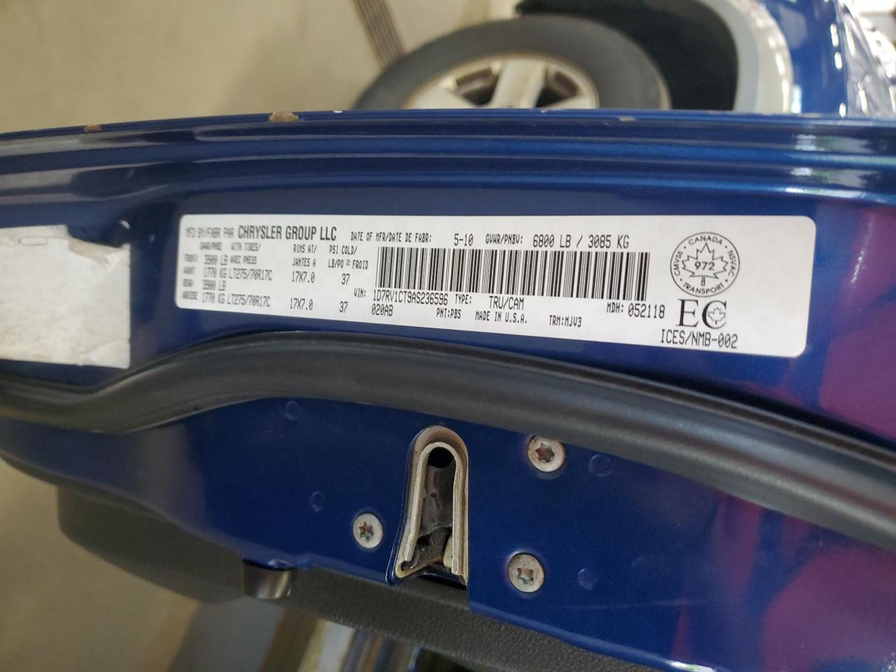 2010 Dodge Ram 1500 VIN: 1D7RV1CT9AS236596 Lot: 68688674