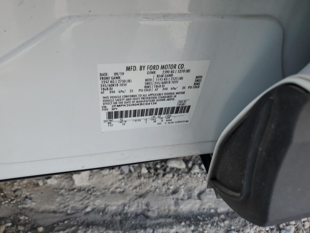 2FMPK3G90KBC64136 2019 FORD EDGE - Image 13