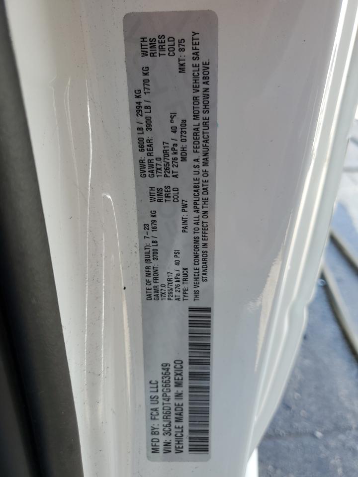 2023 Ram 1500 Classic Tradesman VIN: 3C6JR6DT4PG663649 Lot: 67784994