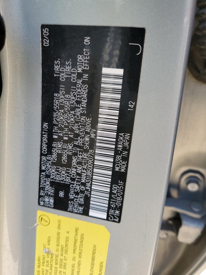 2005 Lexus Rx 330 VIN: JTJHA31U850090778 Lot: 67791694