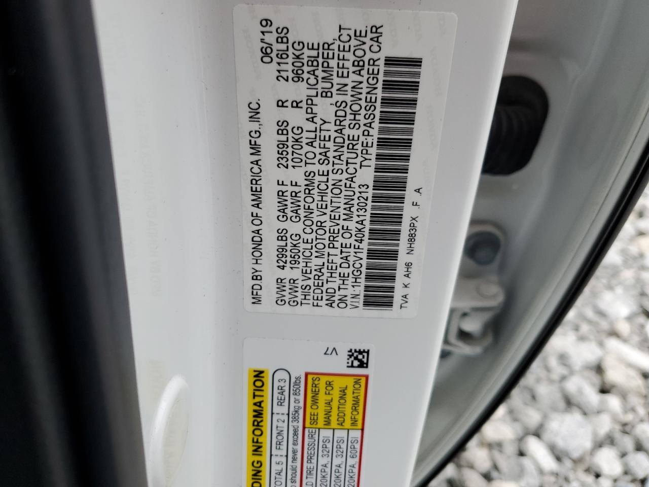 1HGCV1F40KA130213 2019 HONDA ACCORD - Image 14