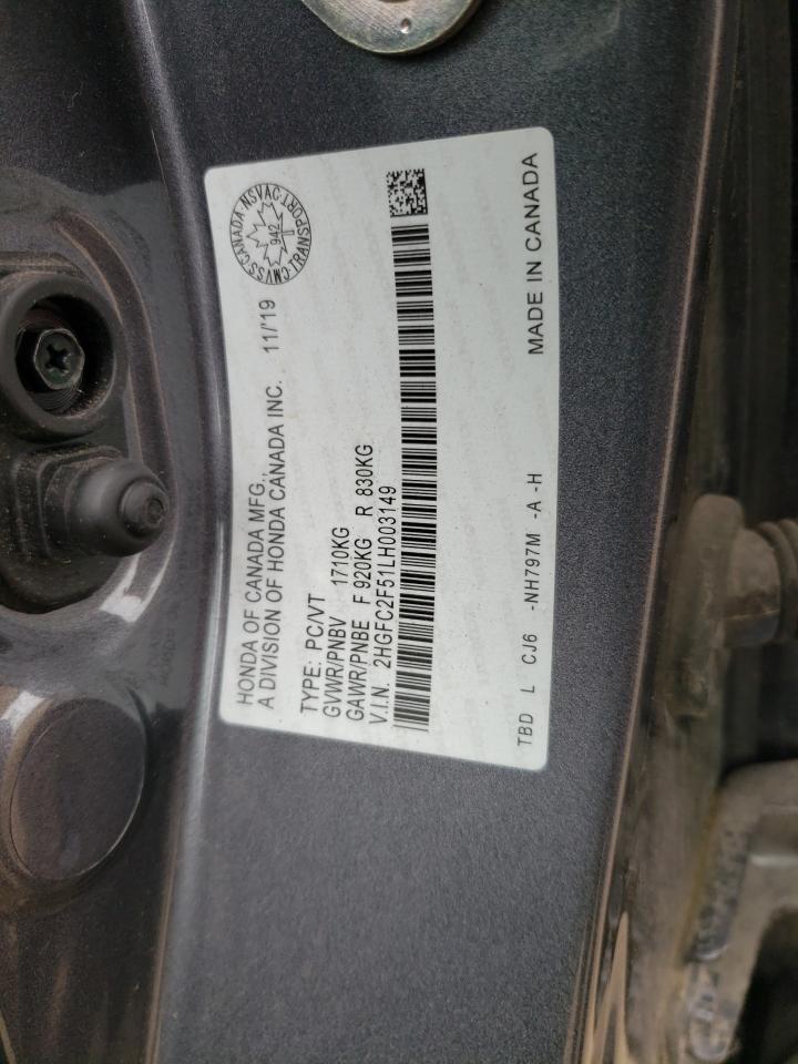 2HGFC2F51LH003149 2020 HONDA CIVIC - Image 13