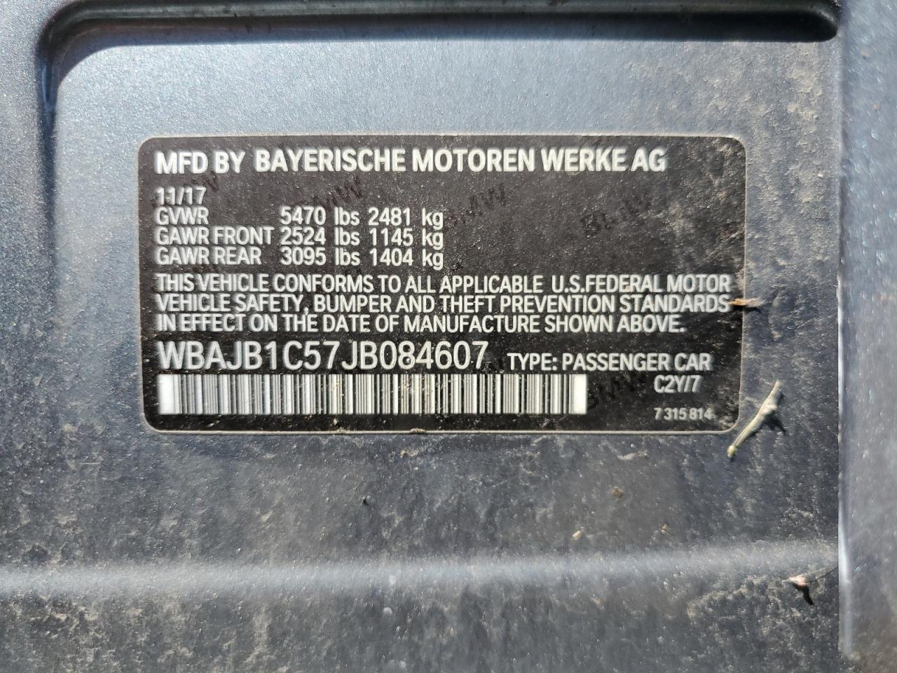 WBAJB1C57JB084607 2018 BMW 530Xe