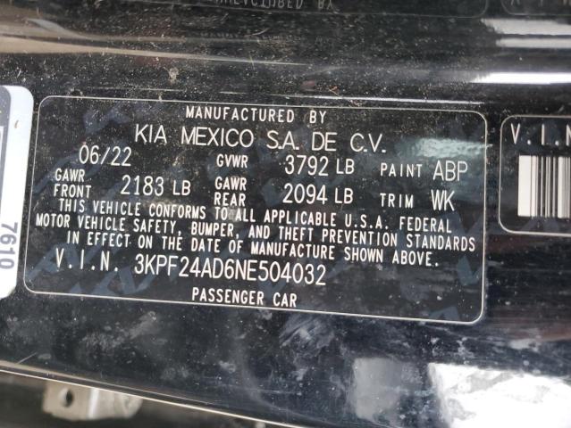 3KPF24AD6NE504032 Kia Forte FE 12