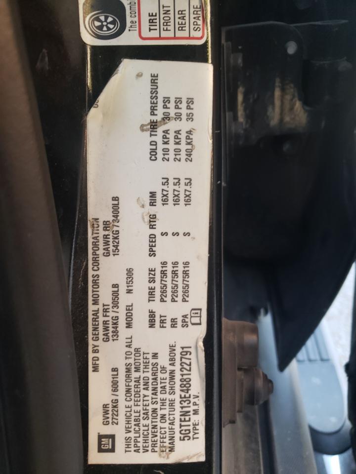 2008 Hummer H3 VIN: 5GTEN13E488122791 Lot: 66626024