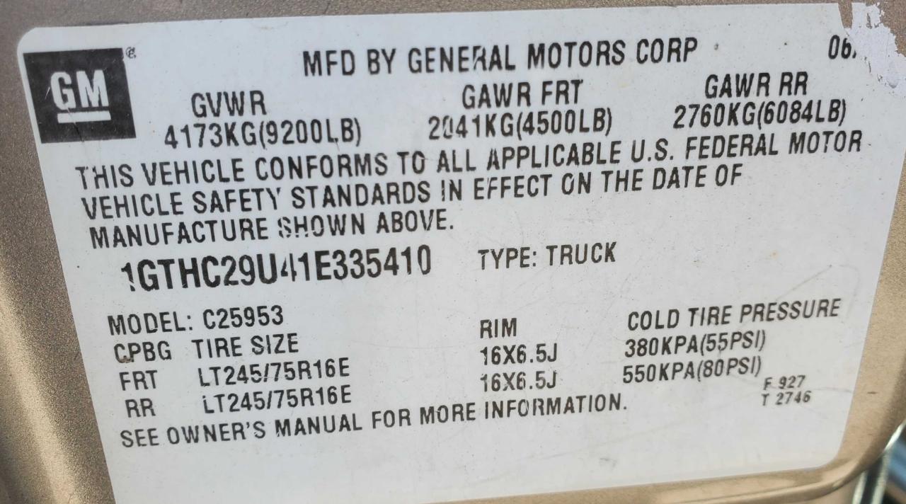 1GTHC29U41E335410 2001 GMC Sierra C2500 Heavy Duty