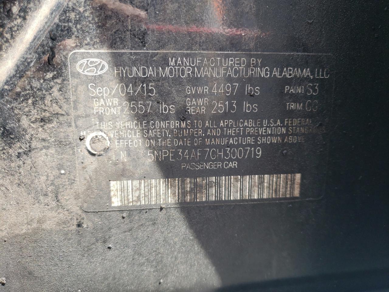 5NPE34AF7GH300719 2016 HYUNDAI SONATA - Image 12