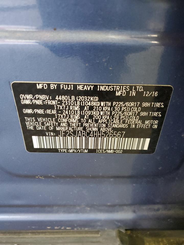 2017 Subaru Forester 2.5I VIN: JF2SJABC4HH526567 Lot: 67325494